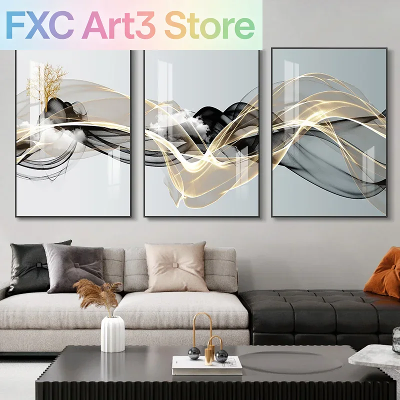 Abstract Canvas Set - 3 Buah/Set Bingkai Tanpa Bingkai 3