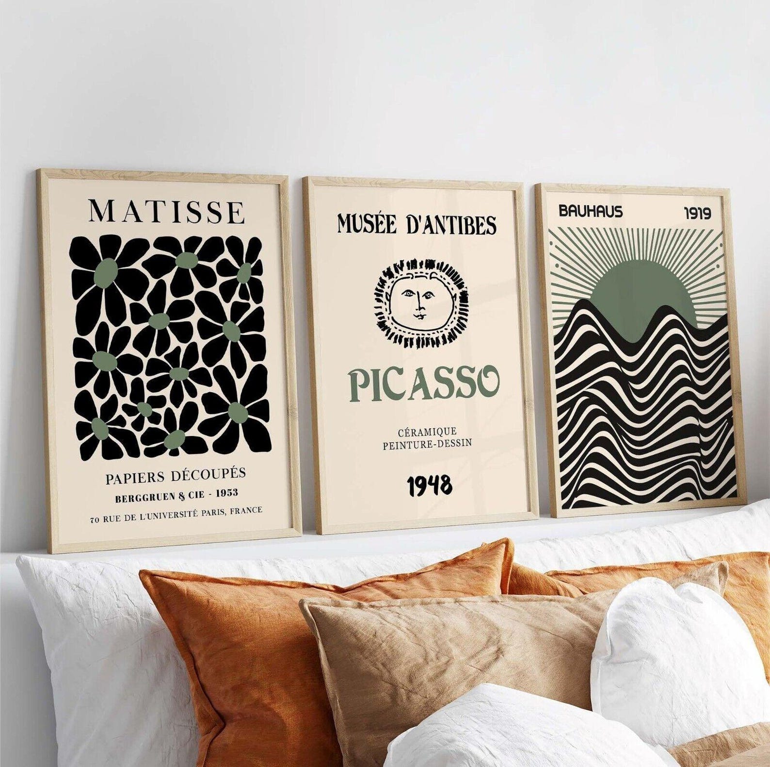 Abstract Canvas Set - 3 Buah/Set Poster Seni Dinding Kanvas