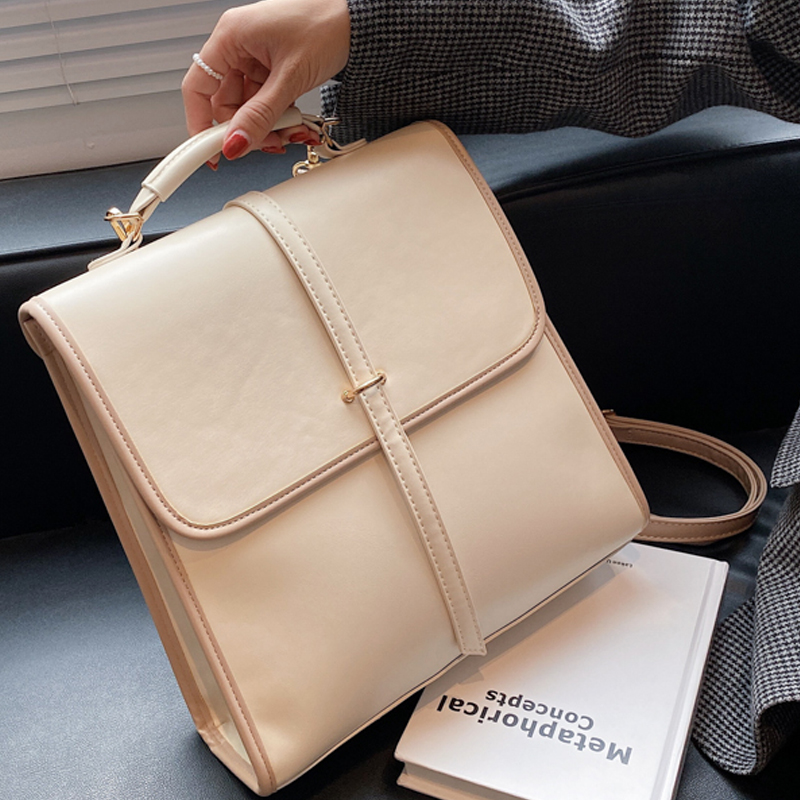 Interior Design Simple - Tas ransel kulit PU wanita warna