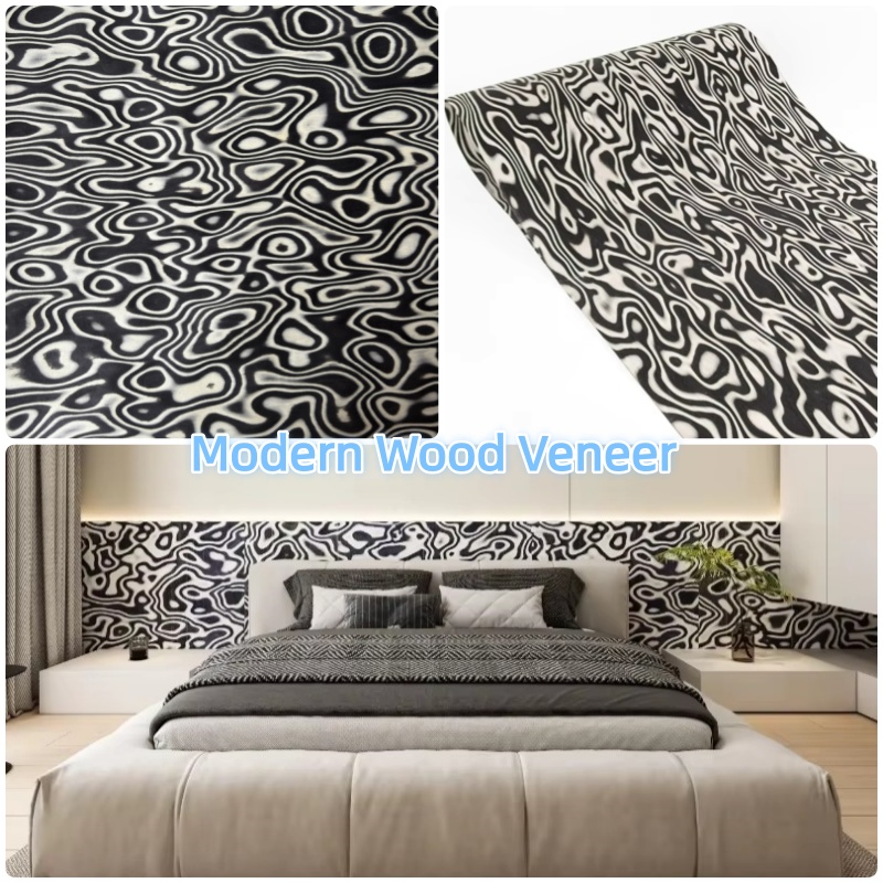 Interior Design Graphic Design - Lembaran Veneer Kayu Grafis Hitam Putih