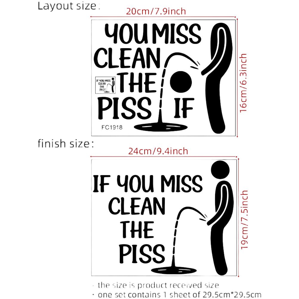 Interior Design Visualizer - Set Stiker Indikator Toilet 3 Buah