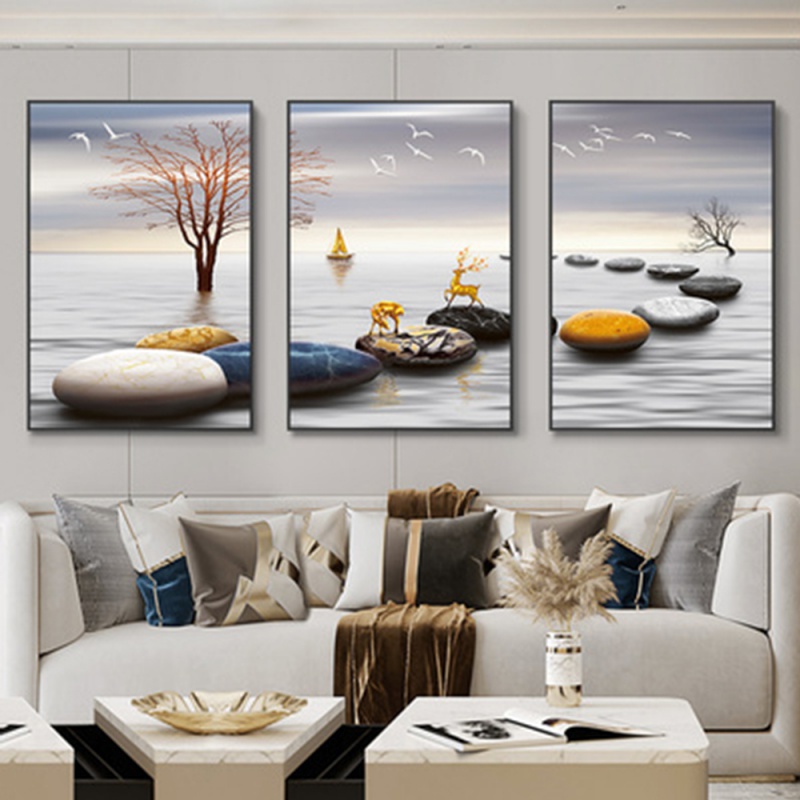 3 Buah/Set Bingkai Tanpa Bingk - Abstract Canvas Set ulasan dan harga