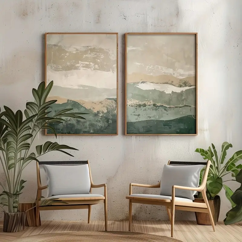 2 Buah/Set Poster Seni Dinding - Abstract Canvas Set ulasan dan harga