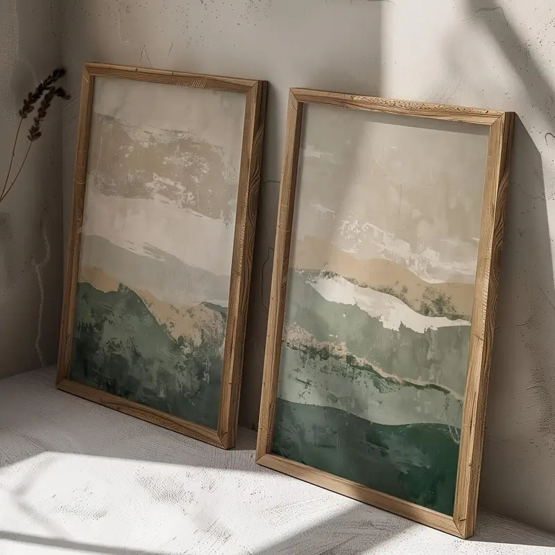 2 Buah/Set Poster Seni Dinding - Abstract Canvas Set ulasan dan harga
