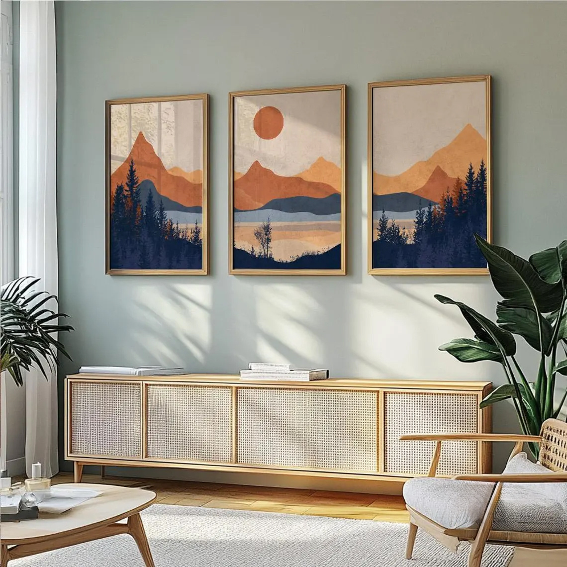 3 Buah/Set Poster Seni Dinding - Abstract Canvas Set ulasan dan harga