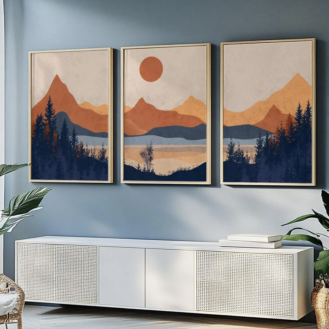 3 Buah/Set Poster Seni Dinding - Abstract Canvas Set ulasan dan harga