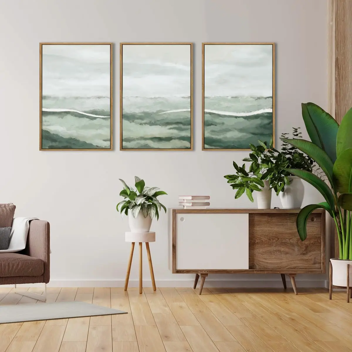 3 Buah/Set Kanvas Hijau Sage A - Abstract Canvas Set ulasan dan harga