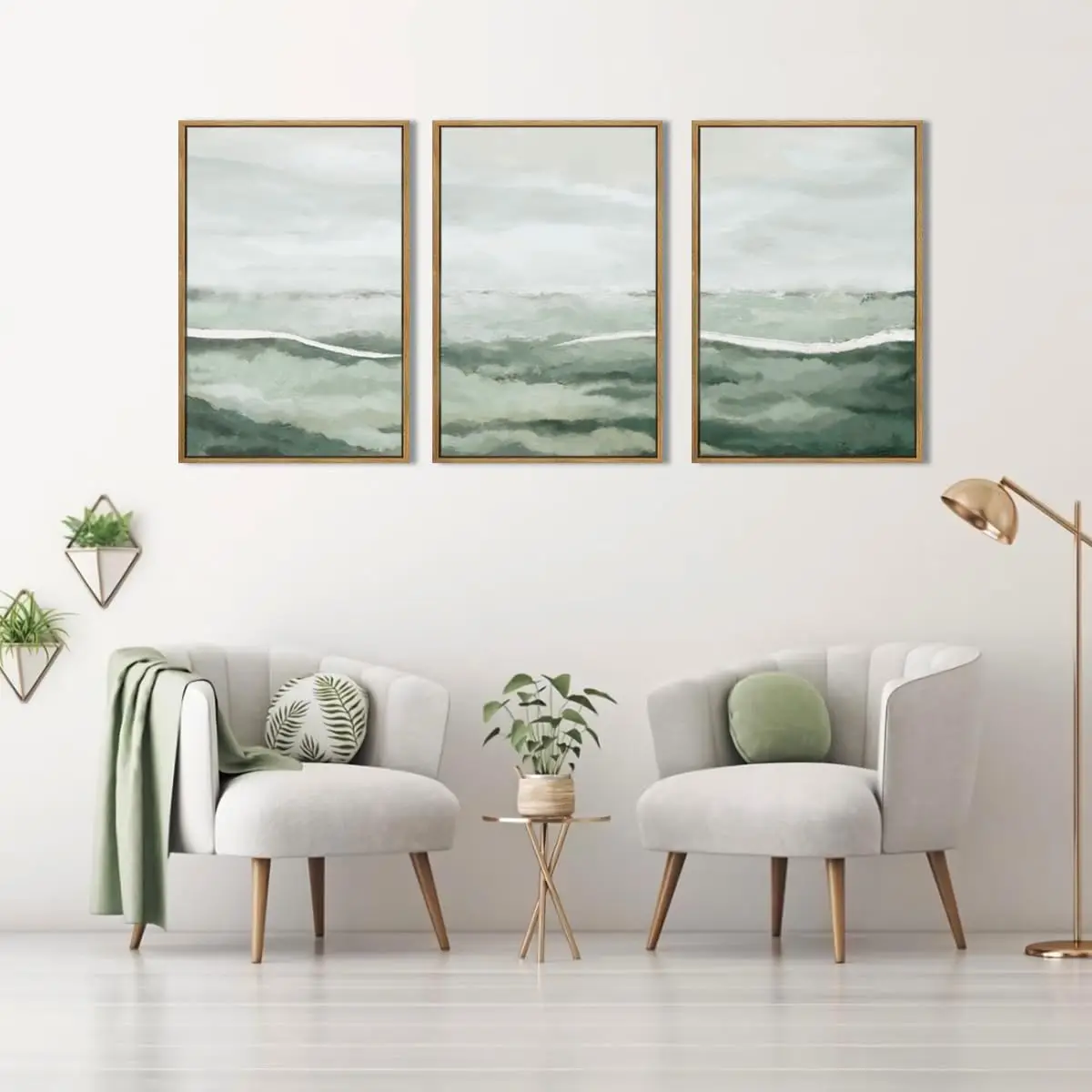 3 Buah/Set Kanvas Hijau Sage A - Abstract Canvas Set ulasan dan harga