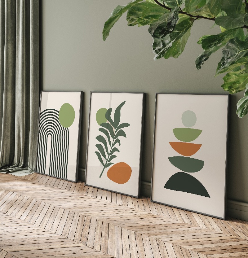 3 buah cetakan seni dekoratif  - Abstract Canvas Set ulasan dan harga