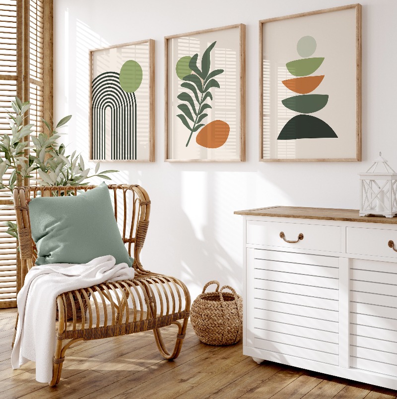 3 buah cetakan seni dekoratif  - Abstract Canvas Set ulasan dan harga