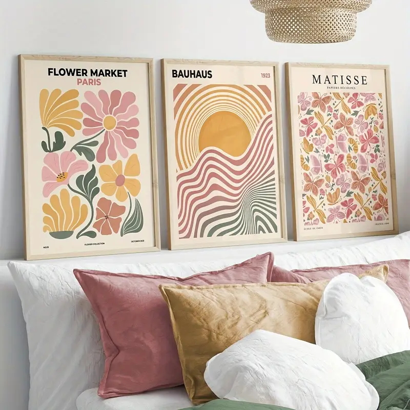 3 Buah Cetakan Seni Dekoratif  - Abstract Canvas Set ulasan dan harga