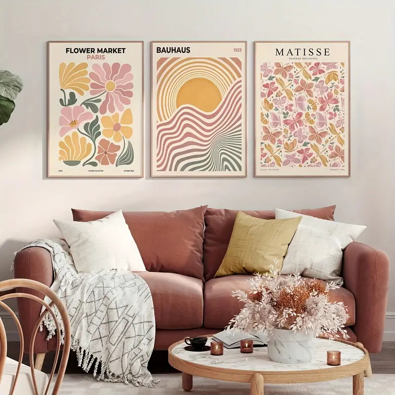 3 Buah Cetakan Seni Dekoratif  - Abstract Canvas Set ulasan dan harga