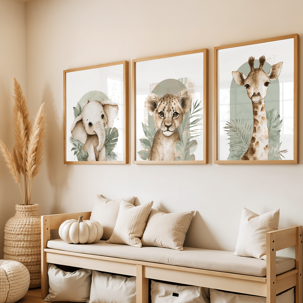 3pcs/set Cetakan Kanvas Hewan  - Abstract Canvas Set ulasan dan harga