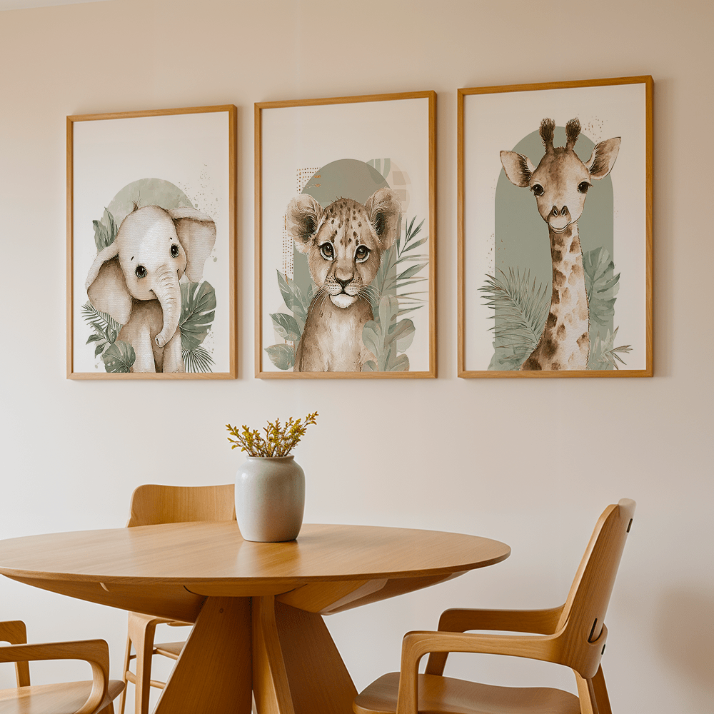 3pcs/set Cetakan Kanvas Hewan  - Abstract Canvas Set ulasan dan harga