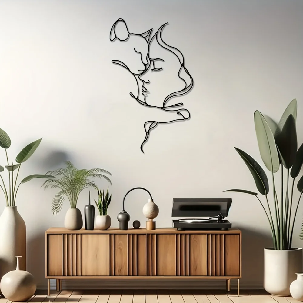 Seni Logam Kucing Hitam dan Wa - Interior Design Women ulasan dan harga