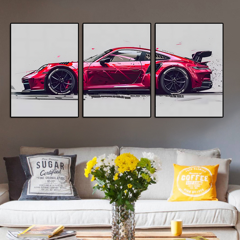 3 Buah/Set Poster Supercar Tan - Abstract Canvas Set ulasan dan harga