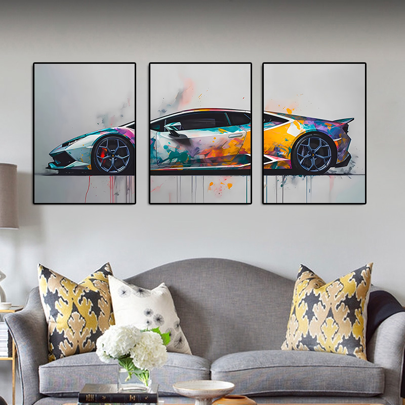 3 Buah/Set Poster Supercar Tan - Abstract Canvas Set ulasan dan harga