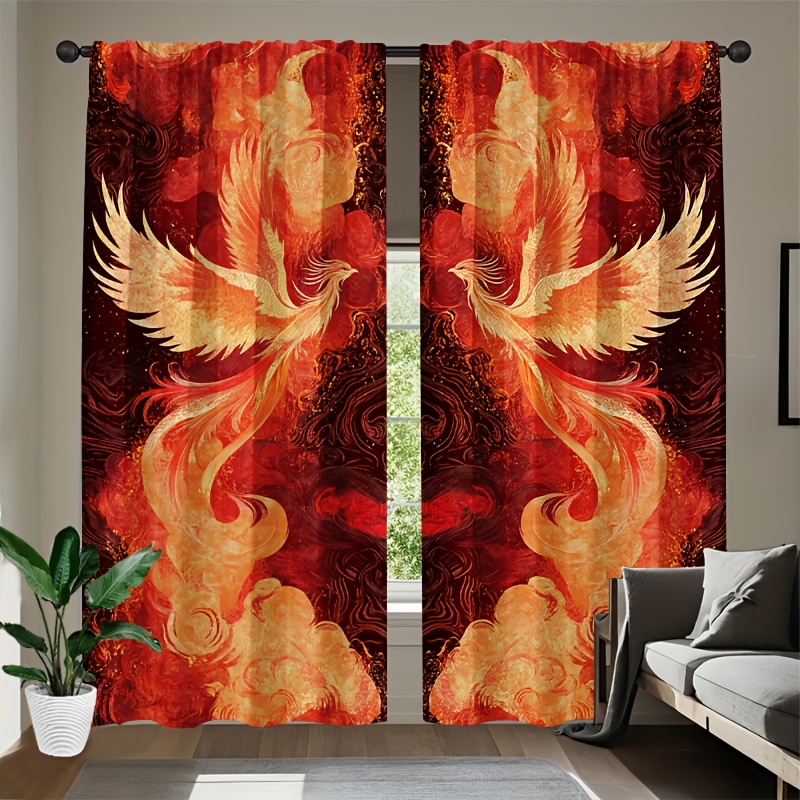 2 buah Tirai Phoenix Merah & E - Interior Design Youtube ulasan dan harga