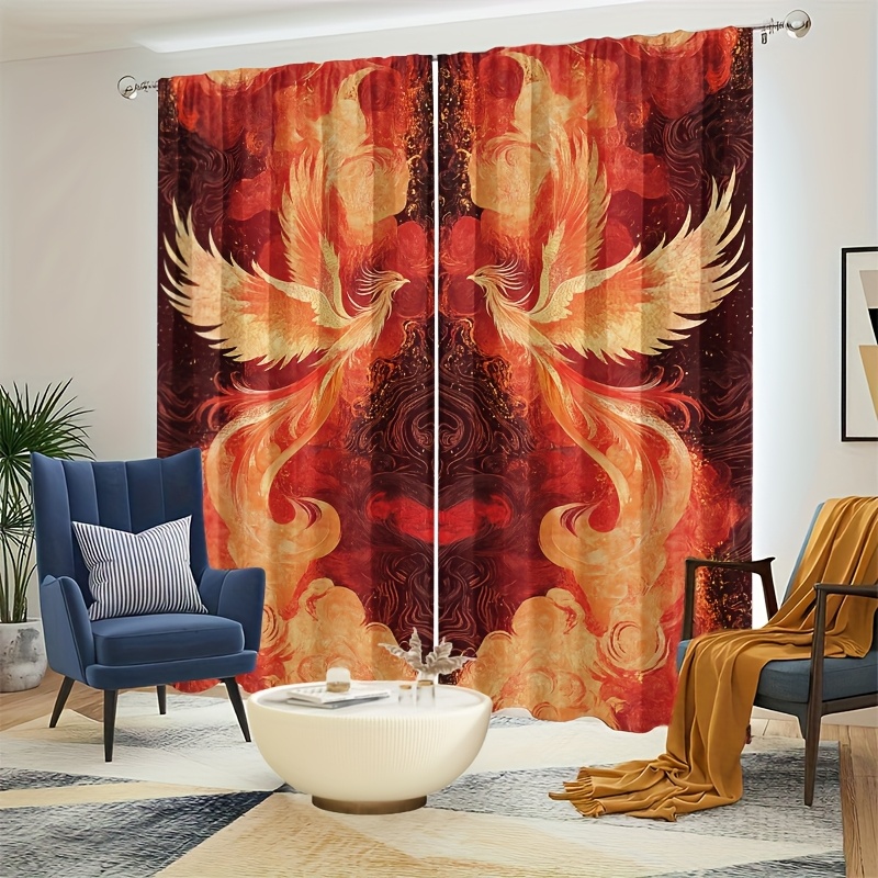 2 buah Tirai Phoenix Merah & E - Interior Design Youtube ulasan dan harga
