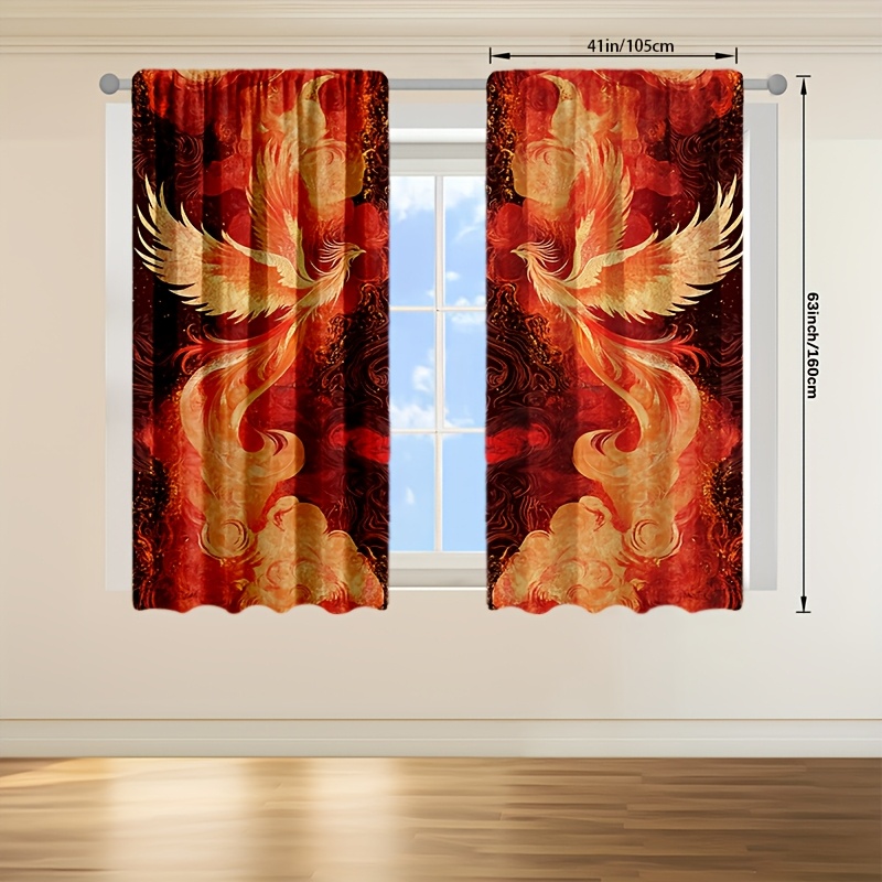 2 buah Tirai Phoenix Merah & E - Interior Design Youtube ulasan dan harga