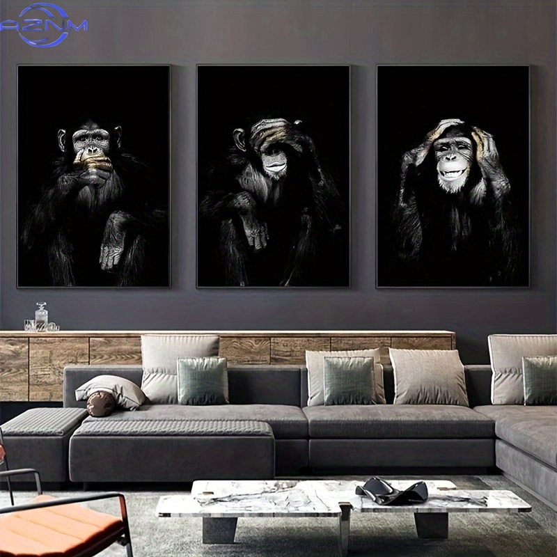 3 Buah/Set Poster Cetak Hitam  - Abstract Canvas Set ulasan dan harga